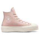 Converse Chuck Taylor All Star Bold Stitch Leather Lift Trainers - Pink