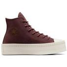 Converse Chuck Taylor All Star Suede Modern Lift Trainers - Dark Red