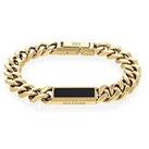 Tommy Hilfiger Men'S Gold Plated Onyx Stone Bracelet