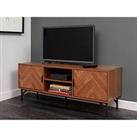 Lloyd Pascal Chevron Tv Unit With Metal Legs - Fits Up To 55 Inch Tv