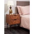 Lloyd Pascal Chevron 2 Drawer Bedside Table With Metal Legs