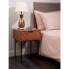 Lloyd Pascal Chevron 1 Drawer Bedside Table With Metal Legs