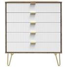 Swift Andie Ready Assembled 5 Drawer Chest - White/Oak