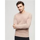 Superdry Essential Embroidered Crew Jumper - Light Brown