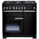 Rangemaster Professional Deluxe Pdl90Dffgb/C 90Cm Wide Dual Fuel Range Cooker - Black - A/A Rated