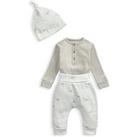 Mamas & Papas Unisex Baby 3 Piece Stork My First Outfit - Grey