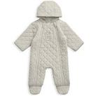 Mamas & Papas Unisex Baby Quilted Bear Jersey Pramsuit - Sand
