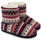 Totes Fair Isle Knit Boot Slippers - Multi