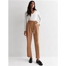 New Look Camel High Waist Paperbag Trousers