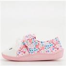 V By Very Rabbit Floral Cupsole Slipper - Pink