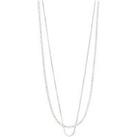 Pilgrim Mille Crystal Necklace 2-In-1 Silver-Plated