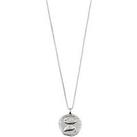 Pilgrim Zodiac Sign Coin Necklace, Silver-Plated