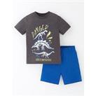 Everyday Boys Dinosaur Short Sleeve T-Shirt And Short Set - Blue