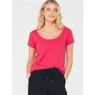 Everyday The Essential Scoop Neck T-Shirt - Pink