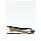 River Island Tie Up Bow Ballet Shoe - Gold
