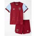 Umbro Junior West Ham Home Infant Shirt And Shorts Football Kit - Red