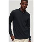 Superdry Studios Long Sleeve Cotton Pique Polo Shirt - Navy