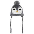 Mango Younger Boys Penguin Knitted Hat - Grey