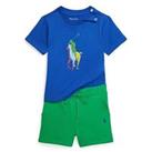 Ralph Lauren Baby Boys Large Pony T-Shirt & Short Set - Sapphire Star