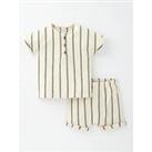 Mini V By Very Baby Boys Stripe Top And Short Co-Ord Set - Multi