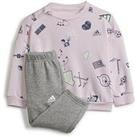 Adidas Sportswear Infant Brand Love Youth/Baby Crew And Jogger Set - Light Pink