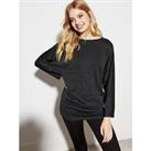 New Look Black Batwing Shimmer Top