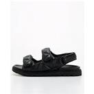 V By Very Wide Fit Chunky Quilted Sandal - Black