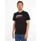 Tommy Jeans Reg Corporate Logo T-Shirt - Black