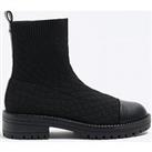 River Island Quilted Boot - Black