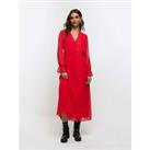 River Island Pussybow Tea Dress - Bright Red