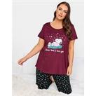 Yours Bed I Love You Snoopy Tapered Pj Set - Red