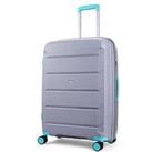 Rock Luggage Tulum Hardshell 8-Wheel Spinner Large Suitcase -Grey/Aqua