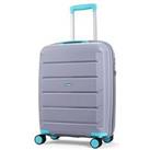 Rock Luggage Tulum Hardshell 8-Wheel Spinner Medium Suitcase -Grey/Aqua