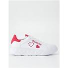 Love Moschino Heart Love Logo Trainers - White/Pink