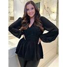 In The Style Jac Jossa Diamante Embellished Blouse - Black