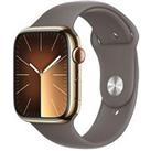 Apple Watch Series 9 (Gps + Cellular), 45Mm Gold Stainless Steel Case With Clay Sport Band - S/M