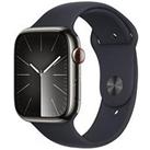 Apple Watch Series 9 (Gps + Cellular), 45Mm Graphite Stainless Steel Case With Midnight Sport Band -