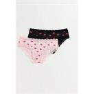 New Look 2 Pack Pink And Black Lips Print Short Briefs