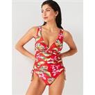 Everyday Mix & Match Twist Ruched Side Tankini Top - Bright Print