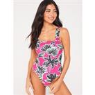 Everyday Chunky Strap Square Neck Swimsuit - Pink