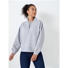 Crew Clothing Curved Collar Funnel Zip Sweat - Grey