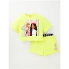 Barbie Older Girl 2 Piece T-Shirt And Shorts - Yellow