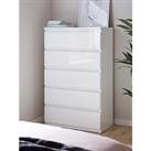 Very Home Layton Gloss 5 Drawer Chest - White - Fsc Certified