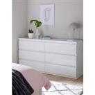 Very Home Layton Gloss 6 Drawer Chest - White - Fsc Certified