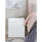 Very Home Layton Gloss 2 Drawer Bedside - White - Fsc Certified