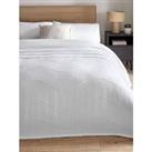 Very Home Quilted Wave Bedspread Throw - White