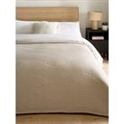 Very Home Quilted Wave Bedspread Throw - Natural