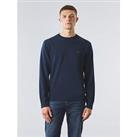 Pretty Green Cotton Tipped Crew Knit Jumper - Navy