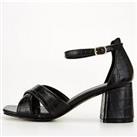 V By Very Extra Wide Fit Block Heel Sandal - Black
