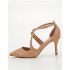 V By Very Two Part Point Court Shoe - Nude